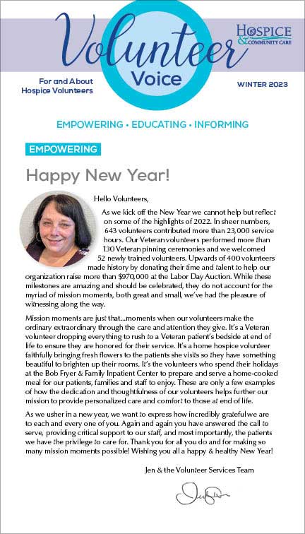 Volunteer Voice Newsletter Winter 2023